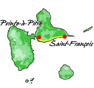 couleurs pays bungalows - guadeloupe - carte